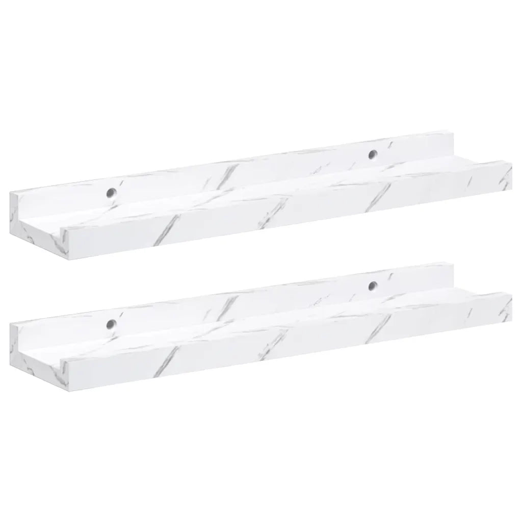 Scaffale da parete 2 pcs Marmo Bianco 40 x 9 x 3 cm