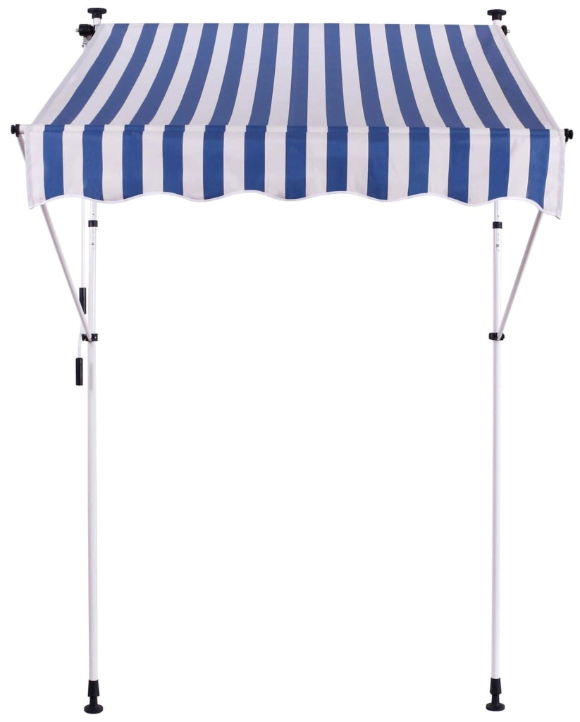 Tenda da sole Westerly con morsetto 350x120 cm,Bianco/blu