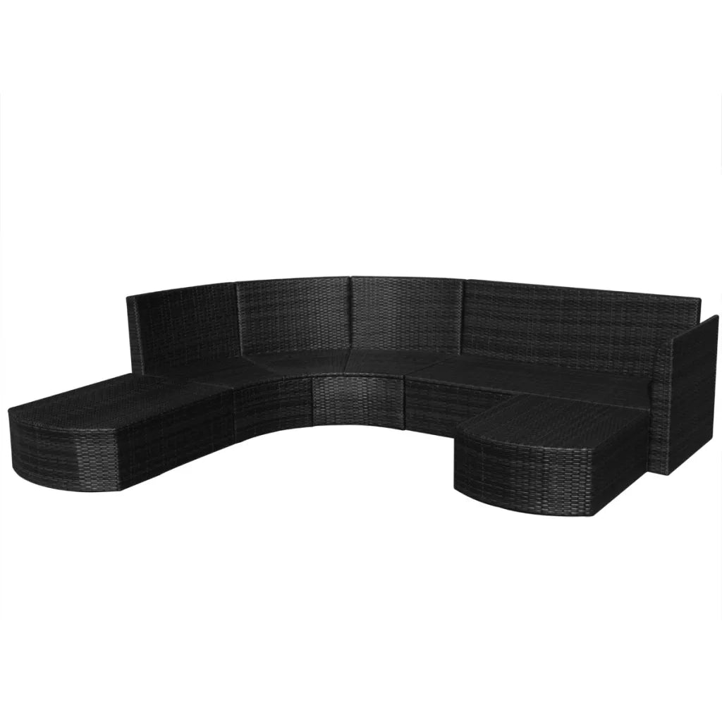 Set Divani da Giardino 4 pz con Cuscini in Polyrattan Nero 43299