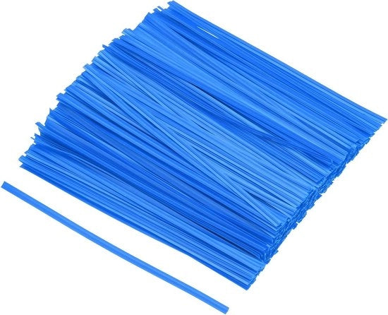 Cinture per cavi 150 mm per pane - Plastica e metallo - Cintura di pane dolci biscotti - Sacchetti di regalo nastro - Arte manuale - Blu - 300 pezzi