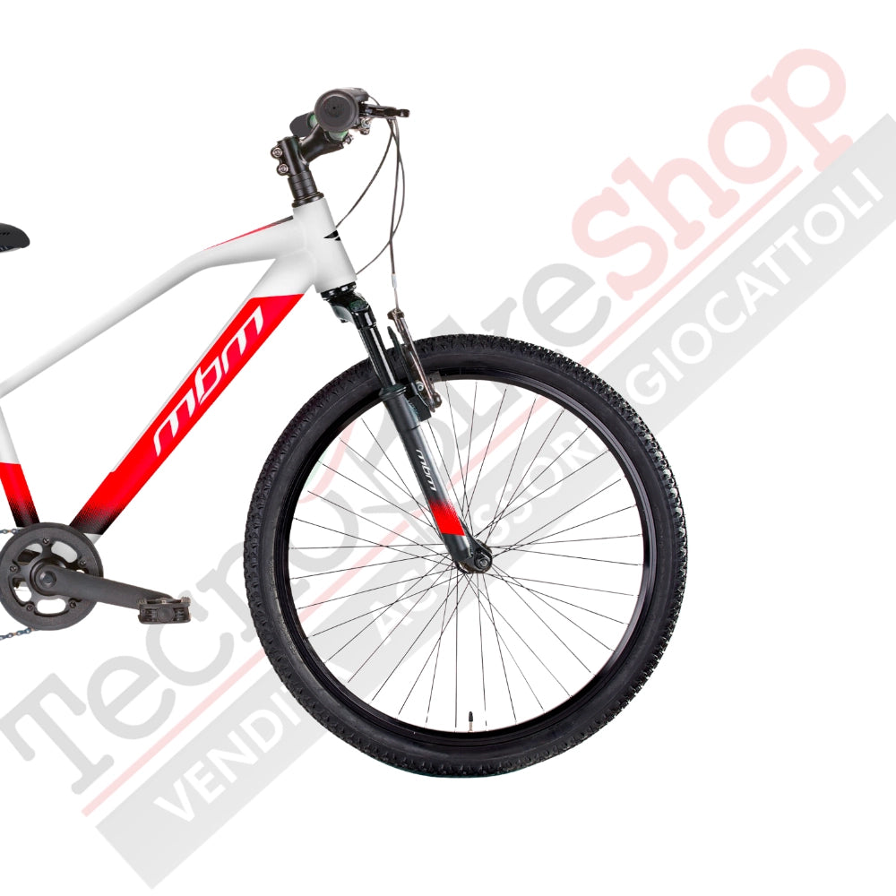 Bicicletta MTB da Ragazzo MBM District 24" con Cambio 18 Velocità-Bianco