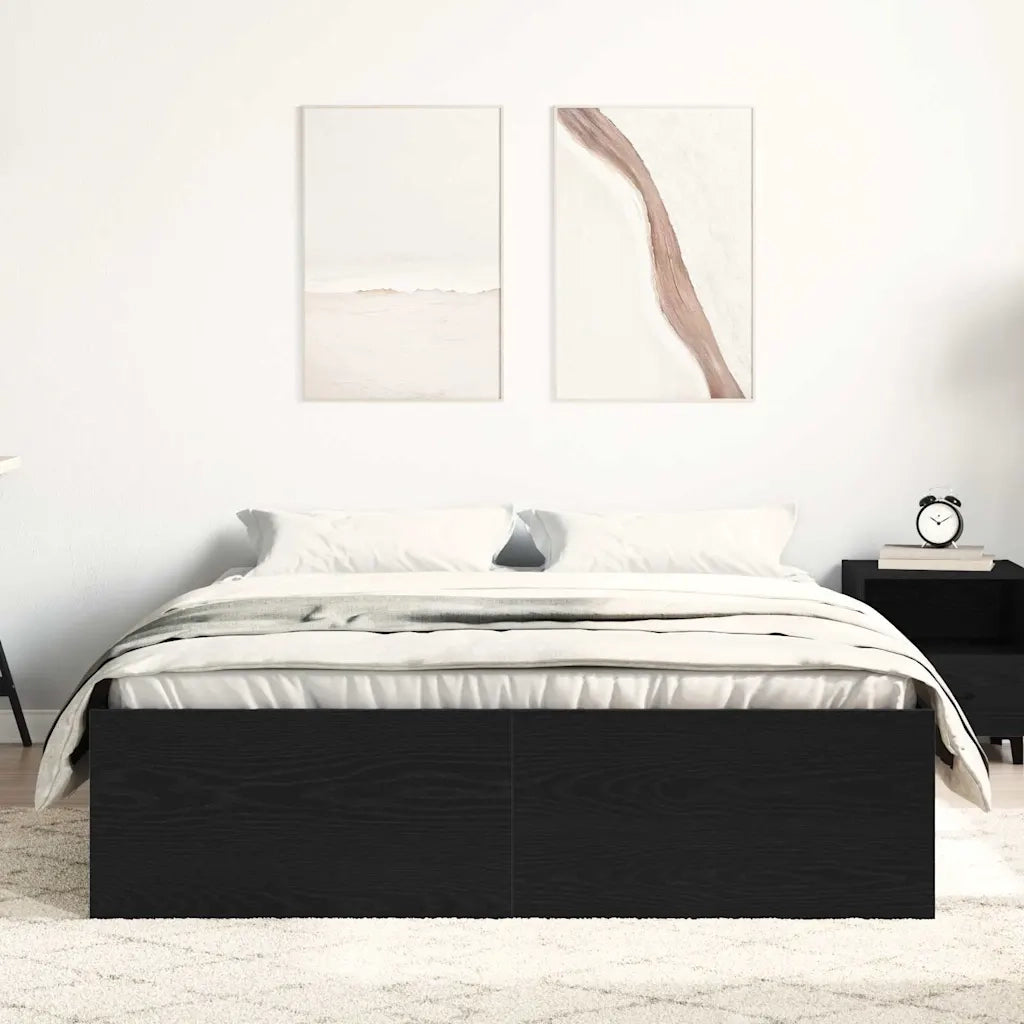 Giroletto senza Materasso Rovere Nero 140x190 cm Truciolato