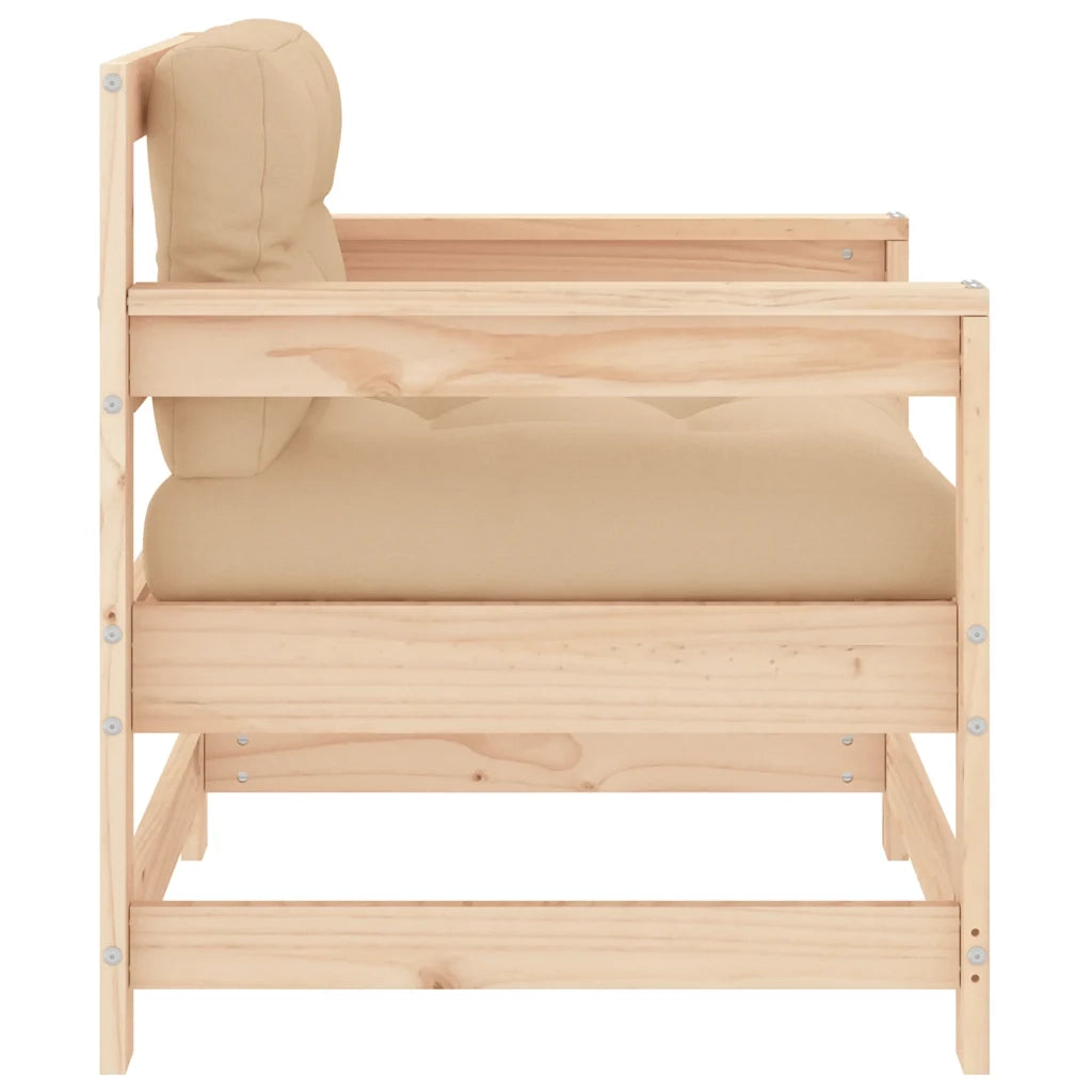 Sedia da patio-Sedie da Giardino con Cuscini 2 pz Legno Massello di Pino 855570