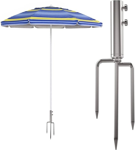 Supporto Ombrellone con Alloggiamento Rimosso - Giardino, Spiaggia - Argento