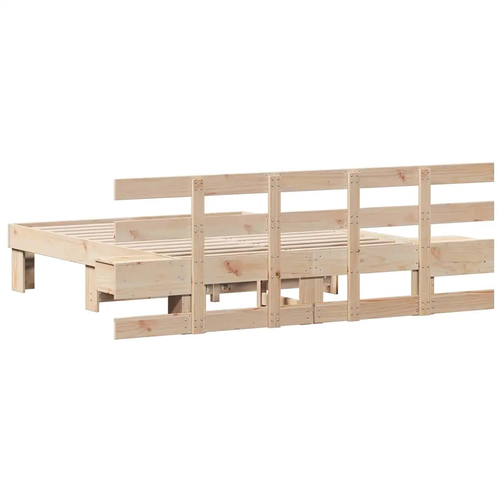 Struttura del letto Marrone 140 x 190 cm Pino massello 3385694
