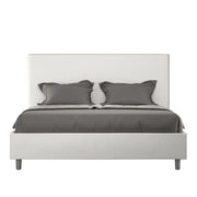 Letto imbottito Matrimoniale 160x210 cm Focus - Bianco,Similpelle,Con rete