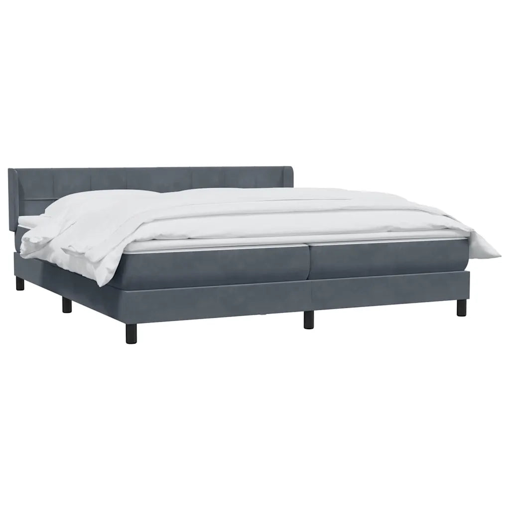 Giroletto a Molle con Materasso Grigio Scuro 180x210 cm Velluto 3318124