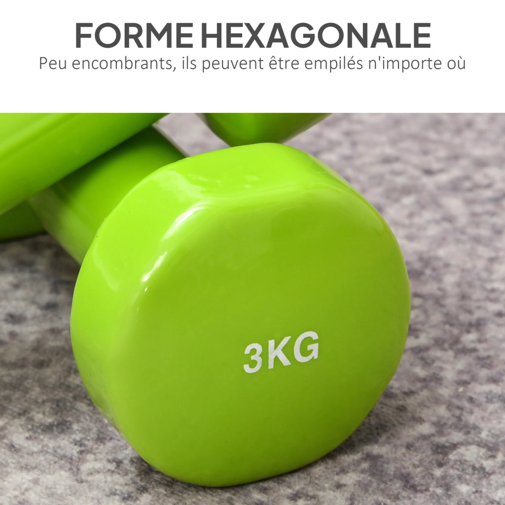 Set Manubri Esagonali 20kg ¨C Xylo ¨C 8 Pezzi Rivestimento Poliuretano Multicolore