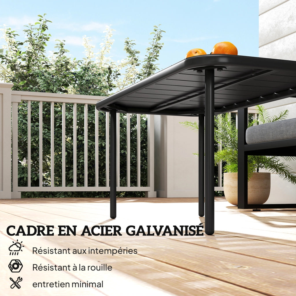 Tavolino da giardino ¨C Zephmum ¨C Nero, metallo, 90x50x43 cm