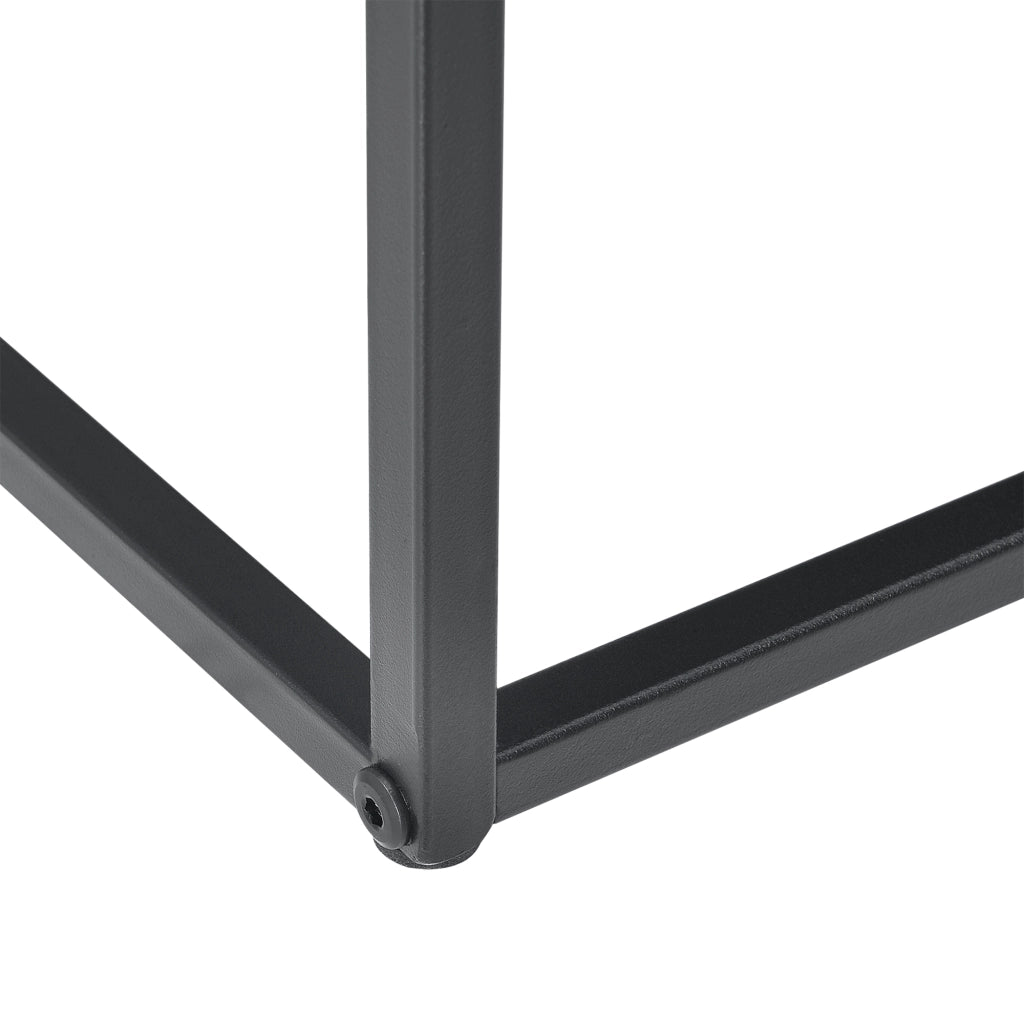 Set Morsum di 2 Tavolini Bassi in Metallo con Ripiano in Misure Diverse - Nero Opaco [en.casa]