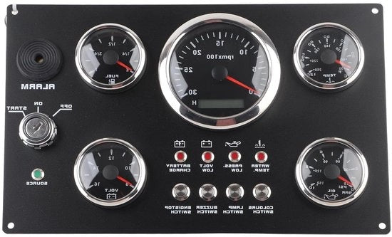 Pannello di strumentazione per imbarcazioni set 12V rilevatore di tensione tachimetro termometro del liquido di raffreddamento manometro del livello del lubrificante manometro del livello del lubrificante per imbarcazioni