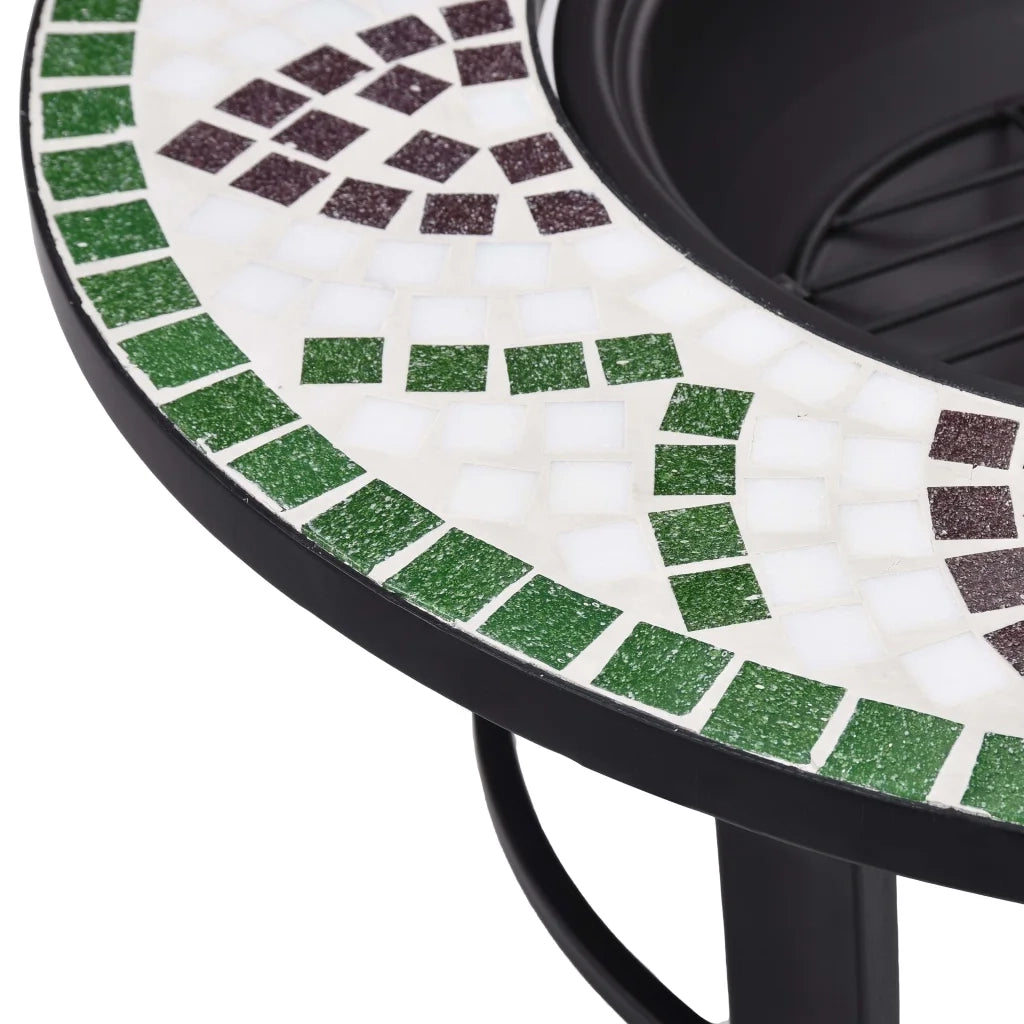 Braciere a Mosaico Verde 68 cm in Ceramica CFW4318941