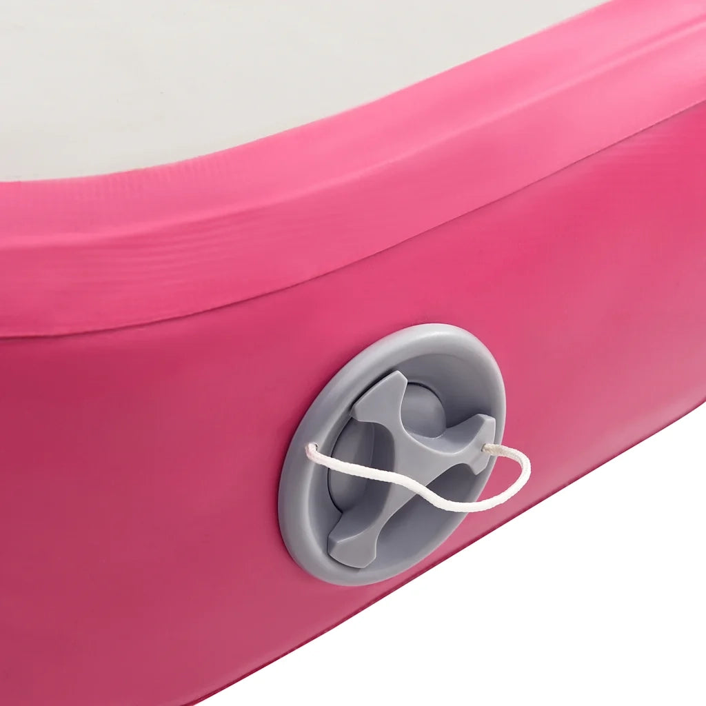 Tappetino Ginnastica Gonfiabile con Pompa 500x100x15cm PVC Rosa 92664
