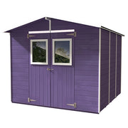 Casetta Box Capanno in Legno Lilla per Attrezzi con 2 Porte e Finestre 238X305X214Cm