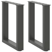 Gambe per Tavolino da CaffÃ¨ a Forma di U 2 pz Antracite 28x(42-43) cm Acciaio