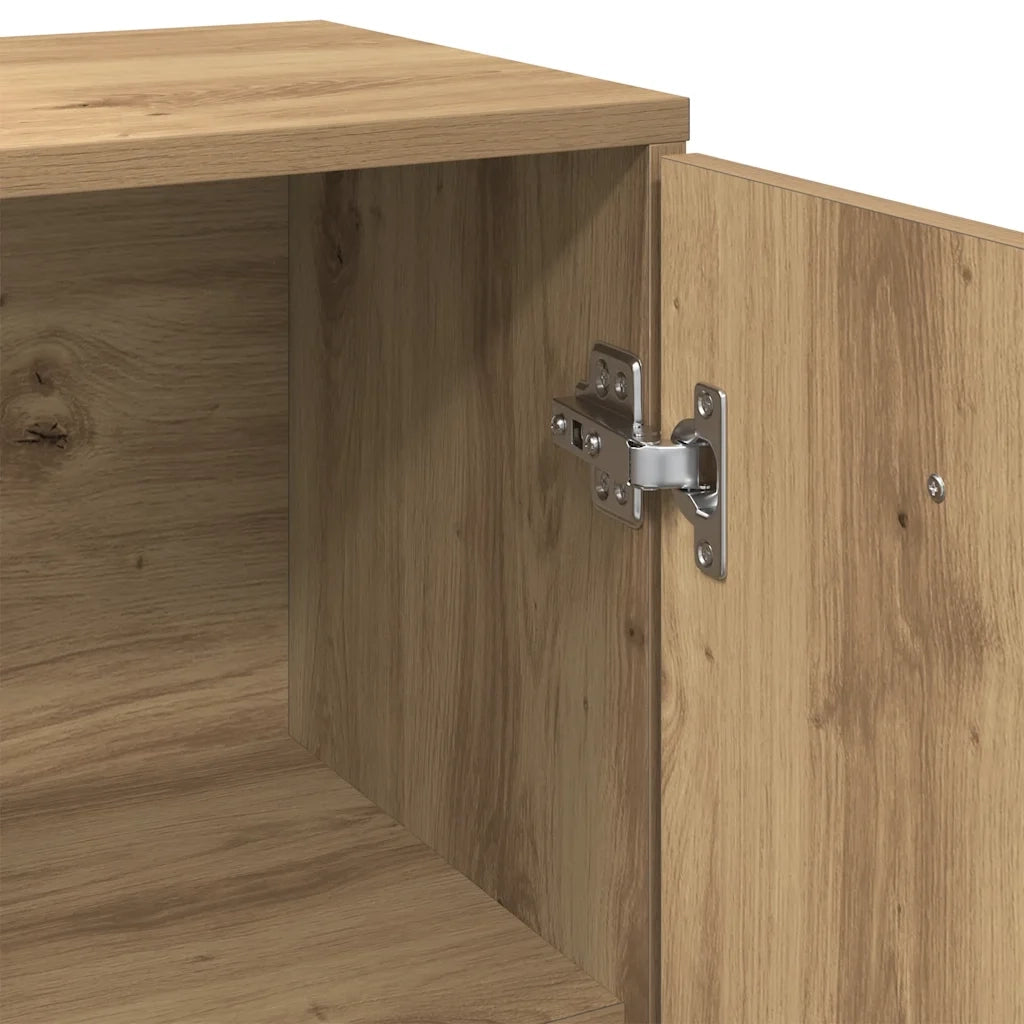 Credenza Rovere Artigianale 88x30x64 cm in Legno Multistrato
