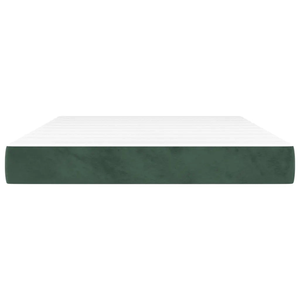 Materasso a Molle Verde Scuro 140x200x20 cm in Velluto cod mxl 49277