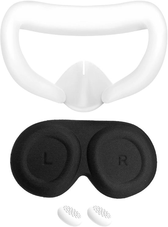 Protezione per Meta Quest 3 (set a 3 pezzi): parasole, protezione lente, protezione joystick - bianco