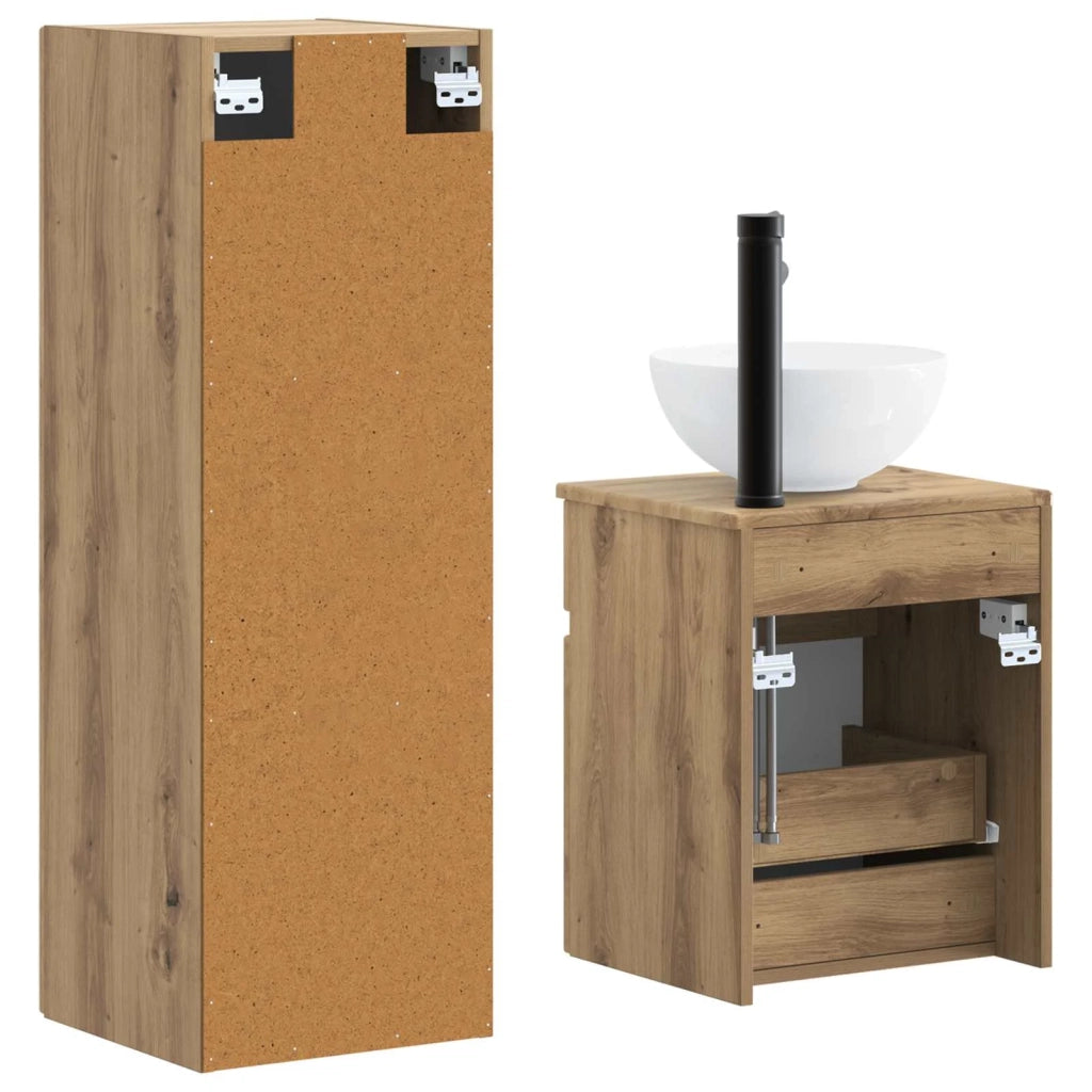 Set di mobili per il bagno 2 pz Rovere Artigianale 3406142