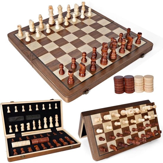Scaquista Magnetico 39cm - Set da Scacchi Ripiegabile con Dette Extra