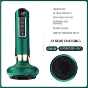 Massaggio Anti-Cellulite - 12 Livelli Regolabili - Con Funzione di Riscaldamento - Caricabile via USB-C - Per Addome/Gambe/Bacino - Verde