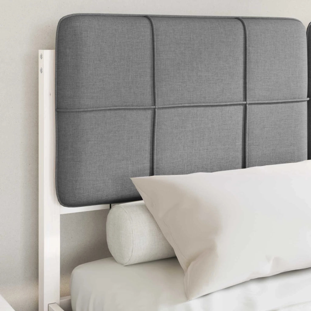 Letto con Testiera Rivestita Grigio chiaro 135 x 190 cm 3398208
