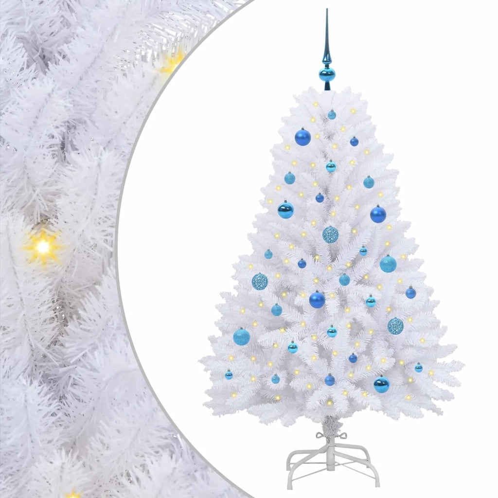 Albero di Natale Artificiale con Rami Pieghevoli Bianco 150 cm