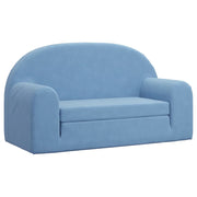 Divano letto | Sof¨¤ letto | Letto singolo per Bambini a 2 Posti Blu in Morbido Peluche