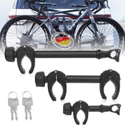 Tre tre stanghetti universali per portabici, adattabili a sistema di traino, chiusura a chiave, per tubo U con diametro 2,5-3 cm, inclusi barre di 45 cm, 32 cm e 25 cm, fissaggio robusto