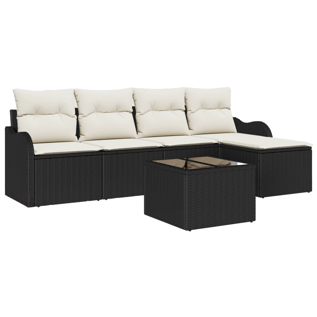 Set di Divani da Giardino  5 Pezzi con Cuscini Rattan Polibrown