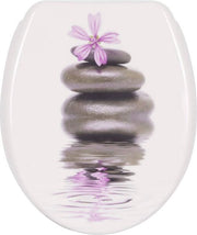 Bracciale Antimicrobico per il Water con Softclose & Print - Bracciali per il Water, Occhiali per il WC, Occhiali per il Bagno - Argento Pietra - 44.5 x 37.1 cm