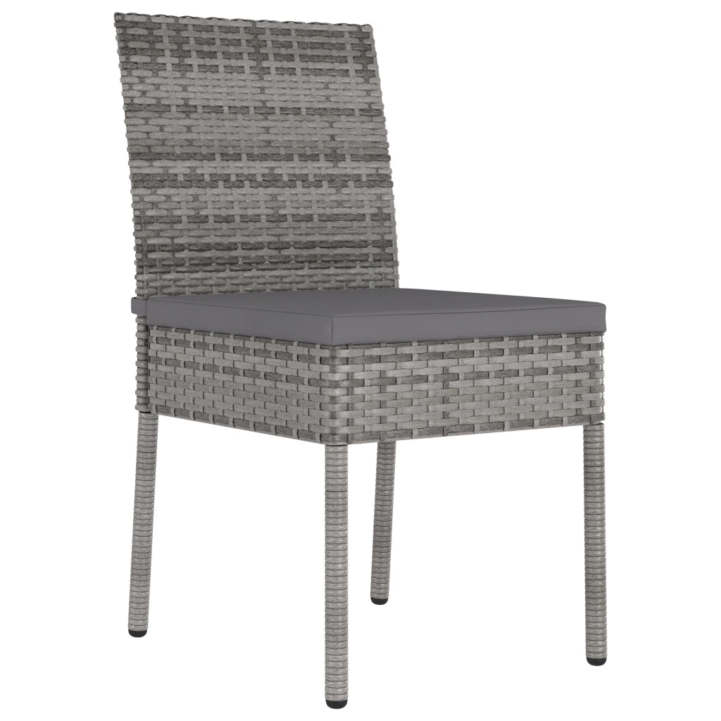 Set di Pranzo per Giardino 5 Pezzi Grigio Polyrattan