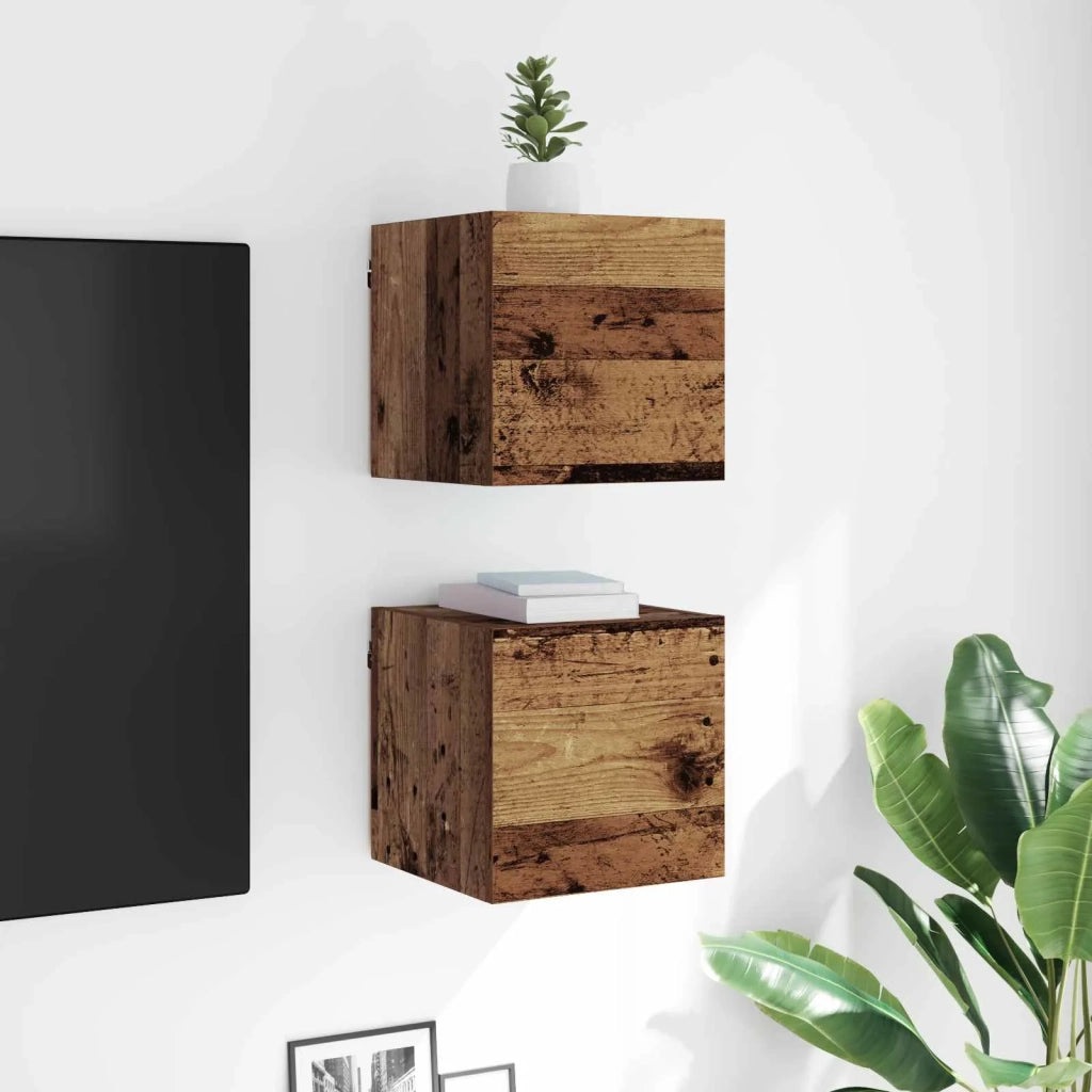 Mobile TV da parete Legno antico 30,5 x 30 x 30 cm 8003720