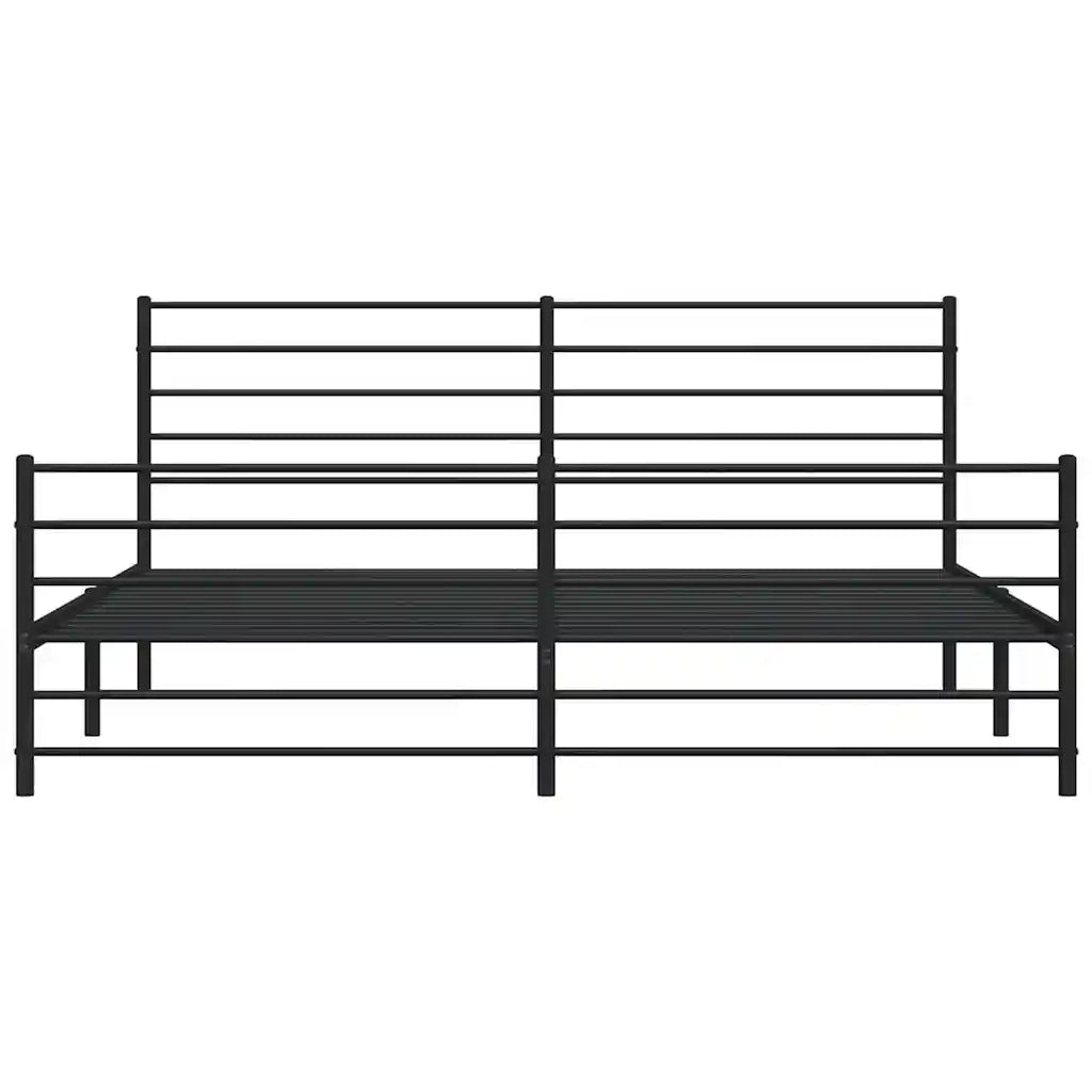 Giroletto senza Materasso con Pediera-Struttura Letto in Metallo Nero 180x200 cm 511680