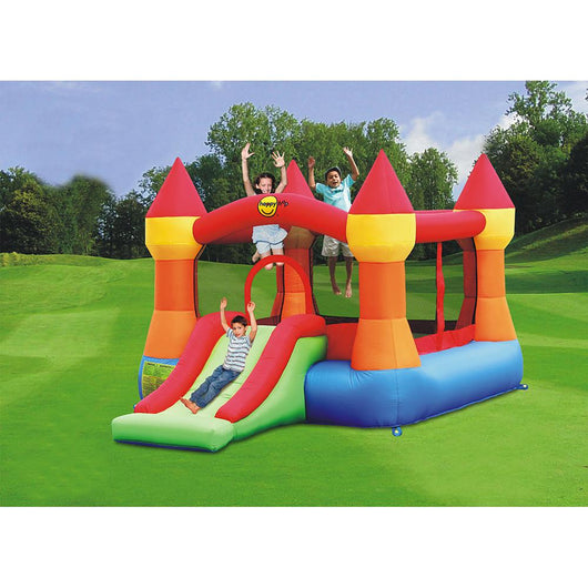 Castello Giostra Gonfiabile con Scivolo e Pompa Inclusa Happy Hop