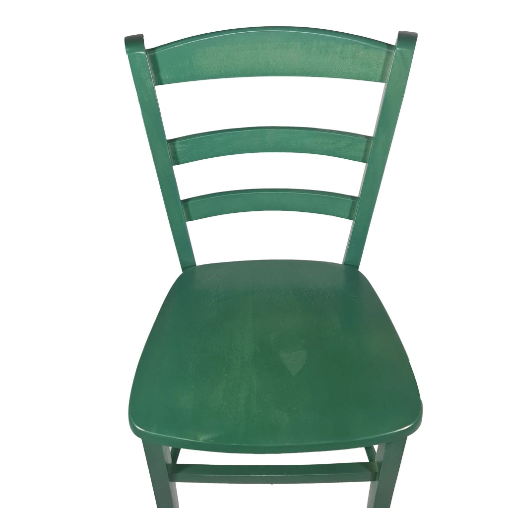 sedia paesana massello laccata verde
