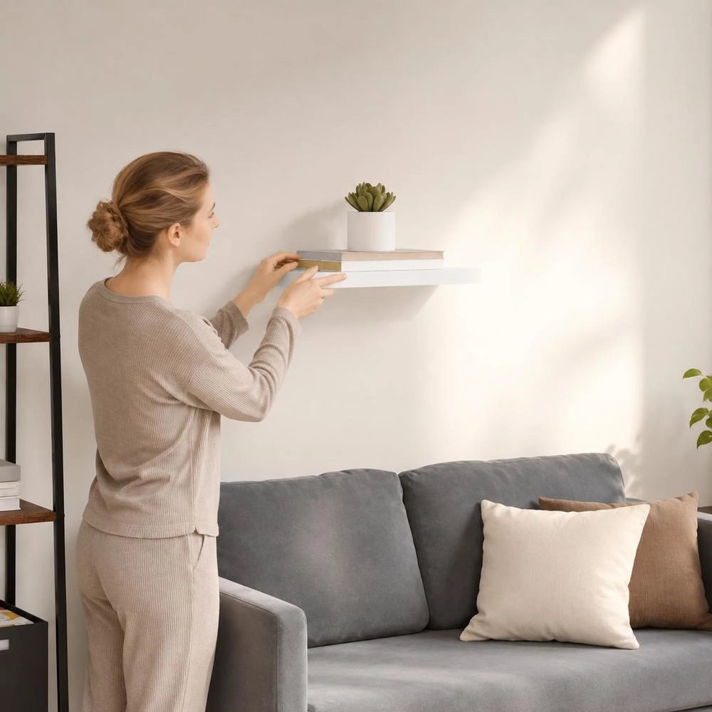 Floating Shelf, White, 50x23x3.8 Cm, MDF