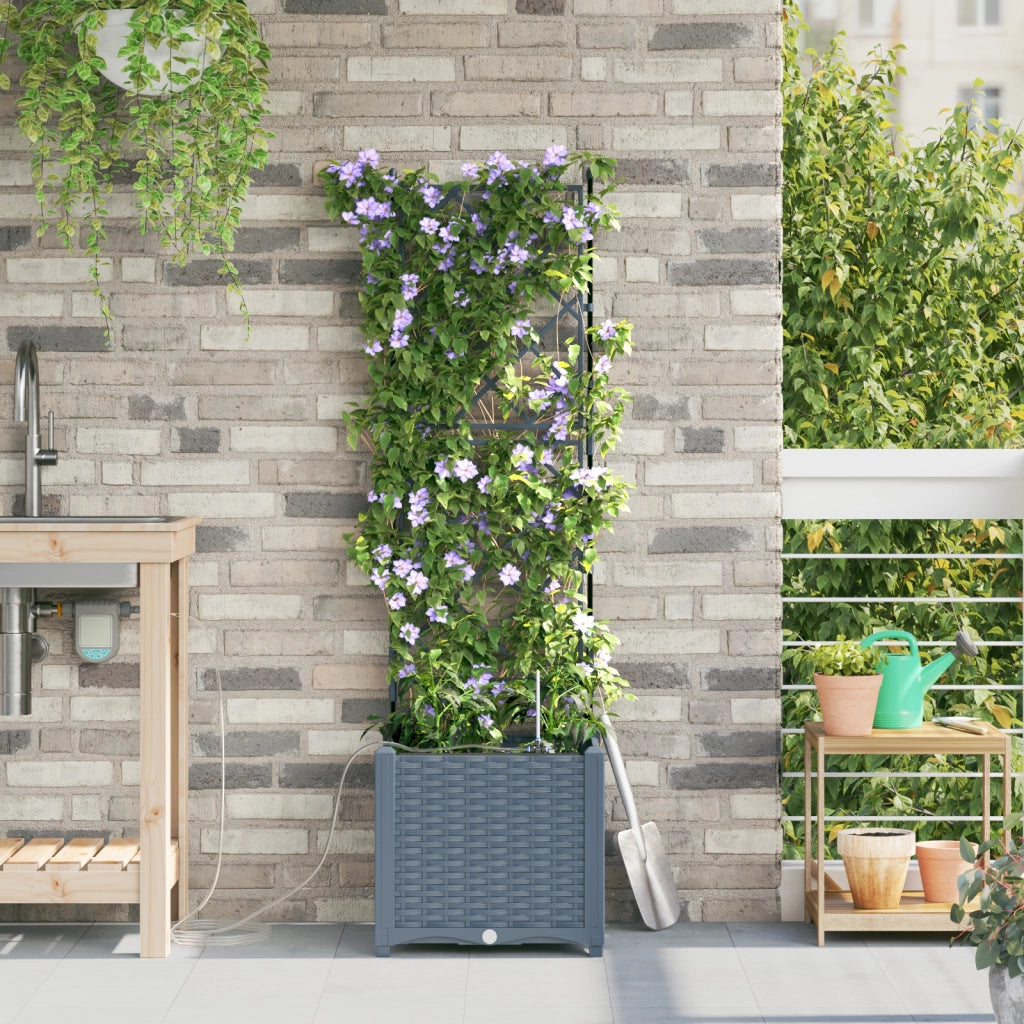 Cassoni da giardino  con sistema di irrigazione leggera grigia