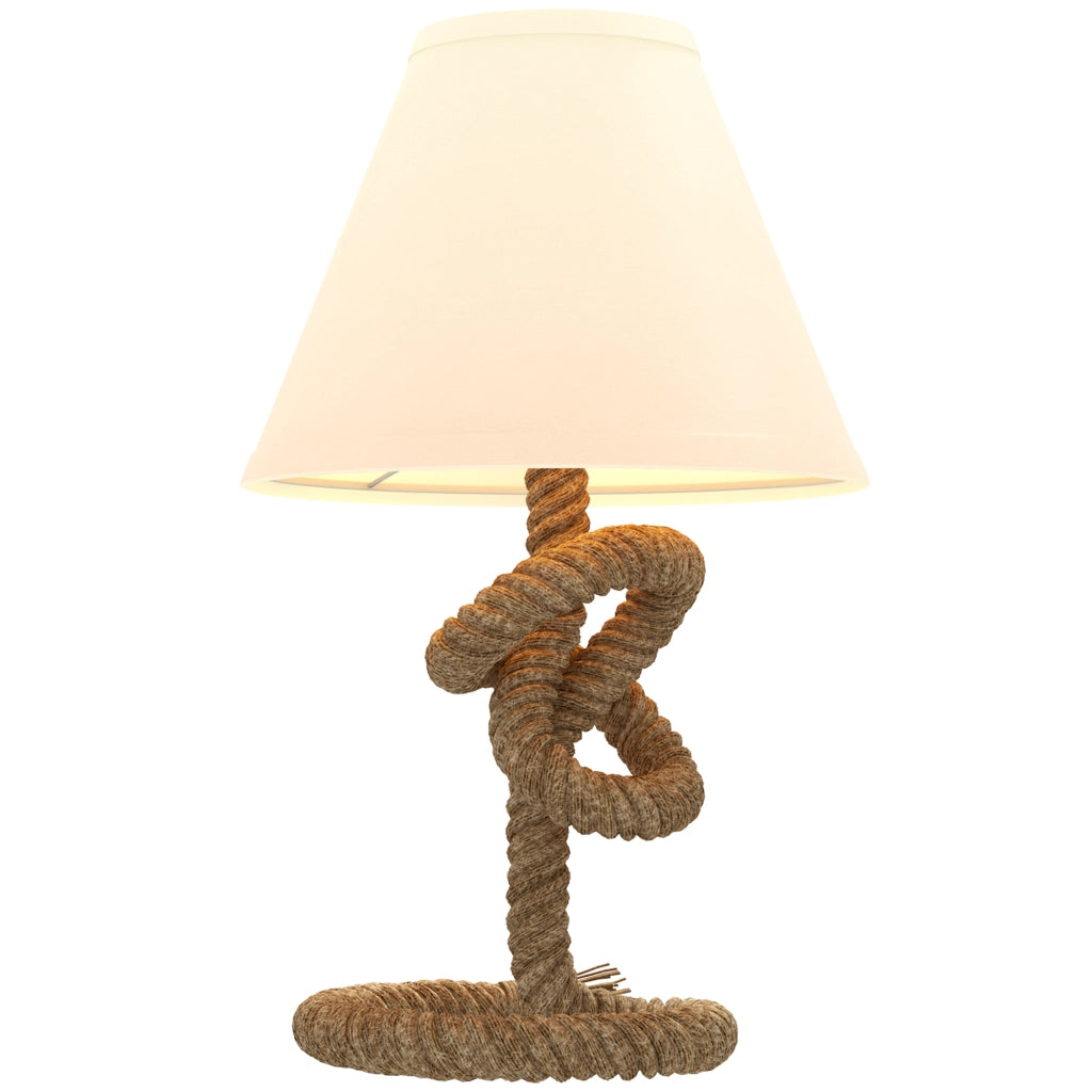 Lampada da Tavolo LED ¨C zephmum ¨C Marrone e Beige, Base Metallo, Tela Lino, ?28x45,5 cm
