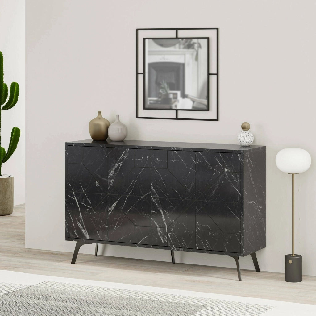 Madia Earl, Credenza 6 Ripiani, 123x35x77h cm Grigio