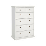Cassettiera Gaetana, Settimino multiuso, Comò camera da letto, Mobile con cassetti, 96x49 h139 cm, Bianco