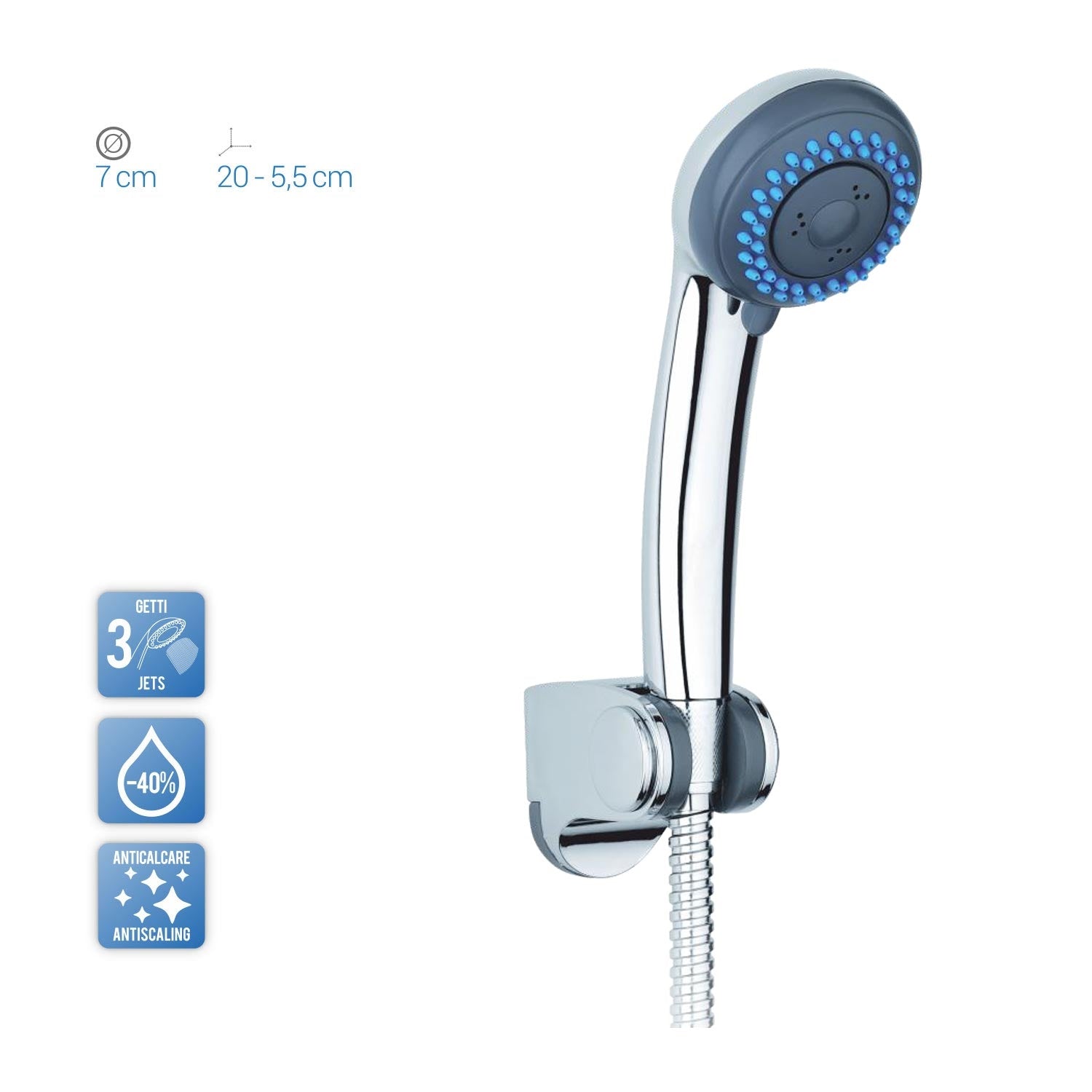 Planet - Doccetta Con Supporto Acciaio Inox E Abs