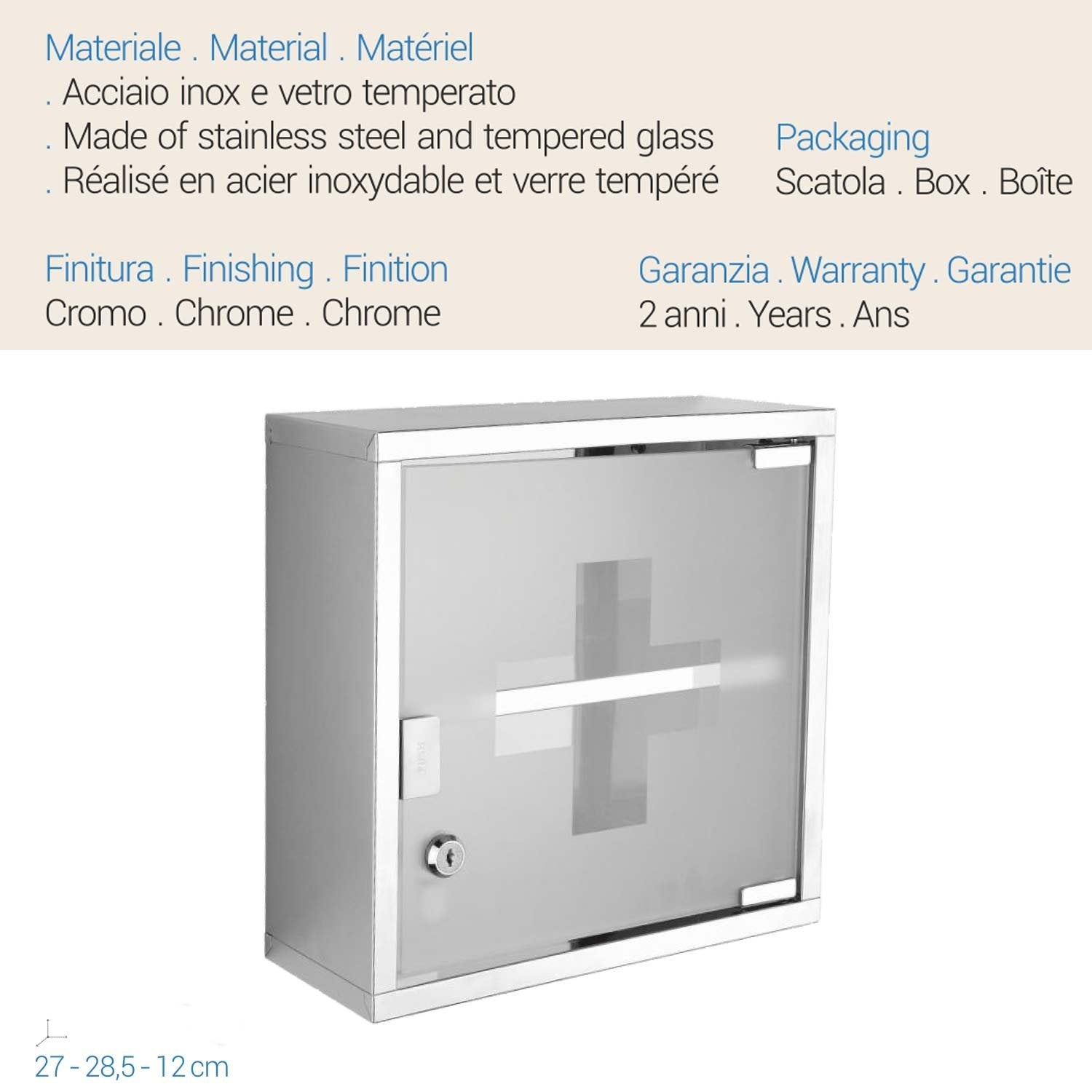 Armadietto con Chiave 27x28 5 Cm mod. Mayday