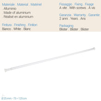 Tubo doccia Estensibile 70-125 Cm Bianco
