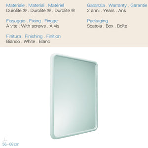 Specchio 56x68 Cm con vetro temprato mod. Linea