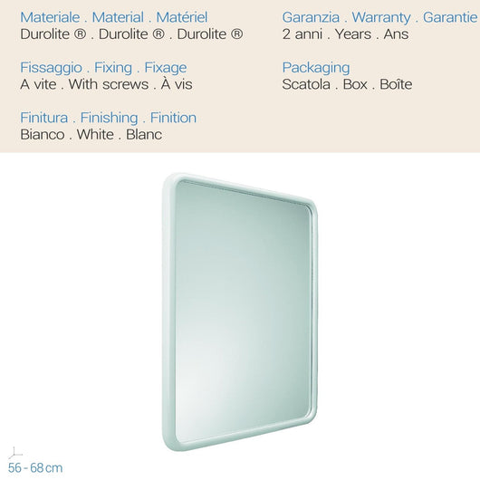 Specchio 56x68 Cm con vetro temprato mod. Linea