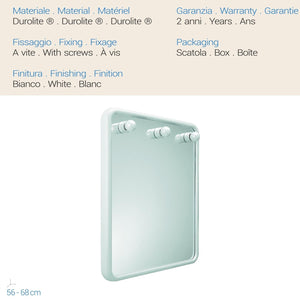 Specchio 56x68 Cm con 3 luci mod. Linea