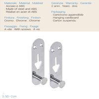 Coppia di appendiabiti cromo mod. Arrow