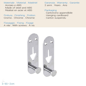 Coppia di appendiabiti cromo mod. Arrow