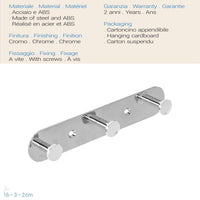 Appendiabiti triplo cromo mod. Arrow